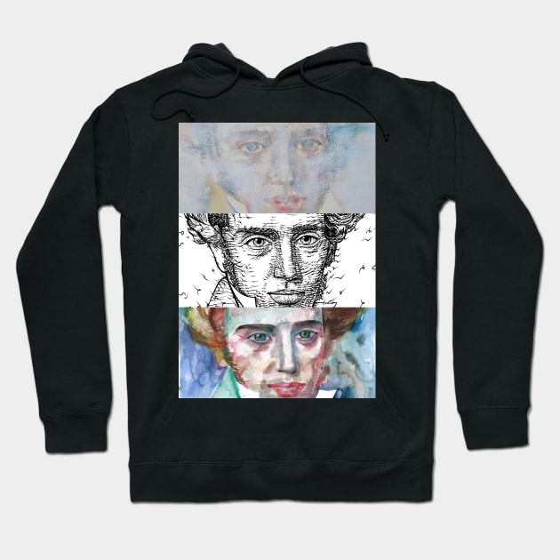 THREE TIMES SOREN KIERKEGAARD .3 Hoodie by lautir